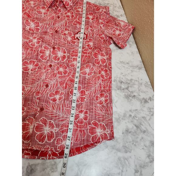 Ohio State Men's Red Floral Cotton Short Sleeve Button Down Shirt Size Medium - Picture 6 of 6
